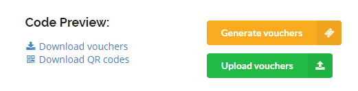 Download generated coupon QR codes from your dashboard