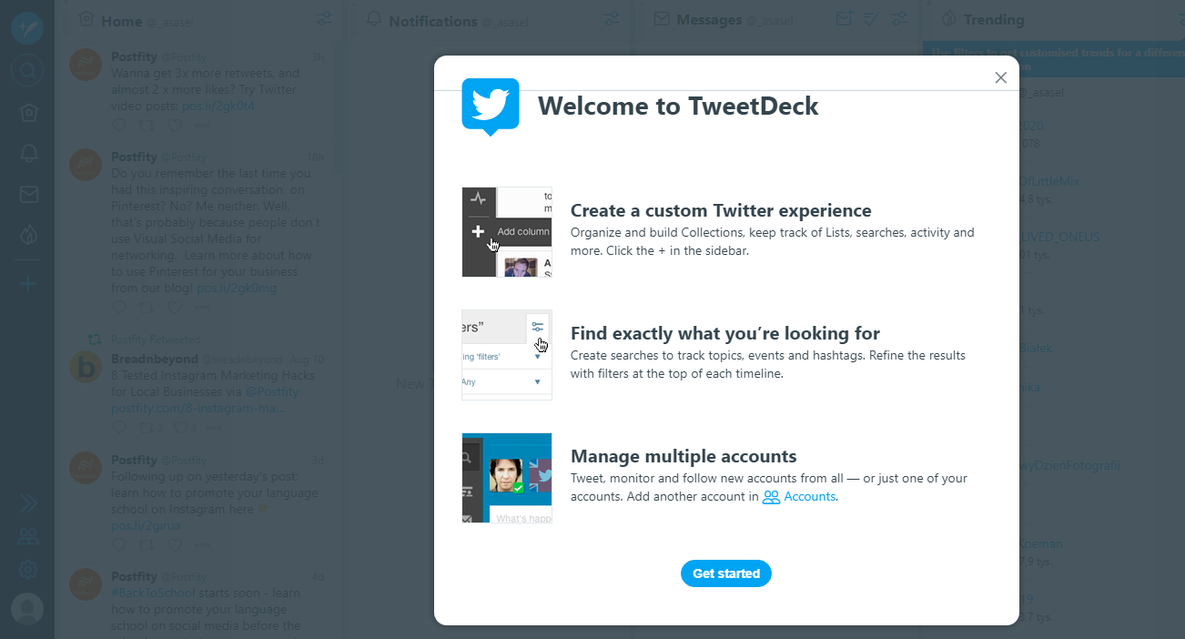 Aplikacje do Twittera: TweetDeck