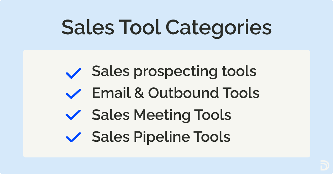 Sales tool categories