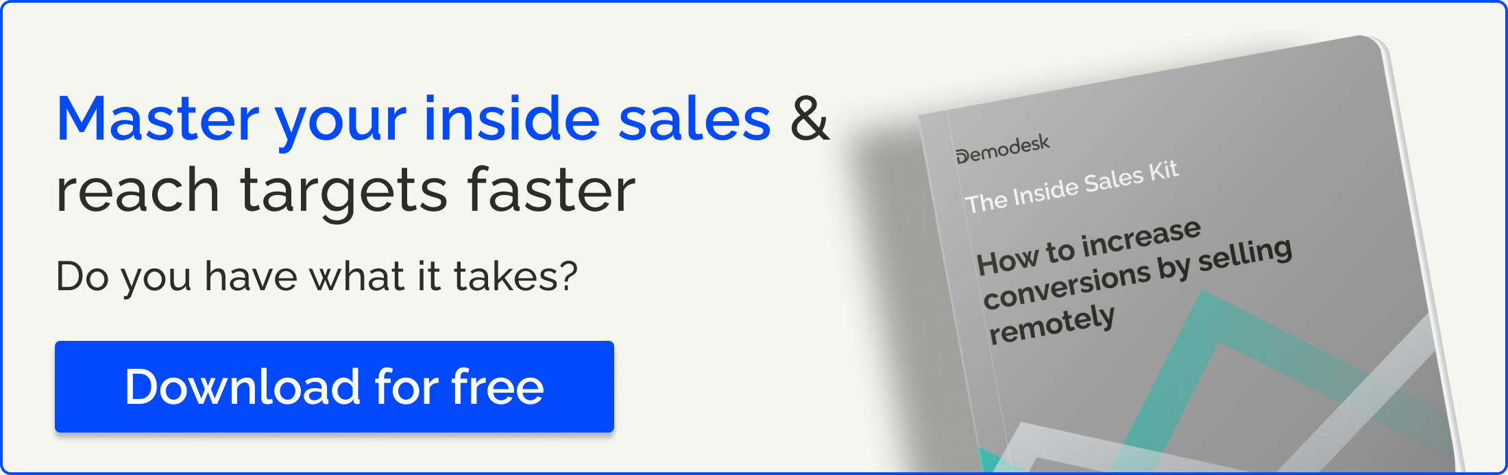 Demodesk inside sales kit