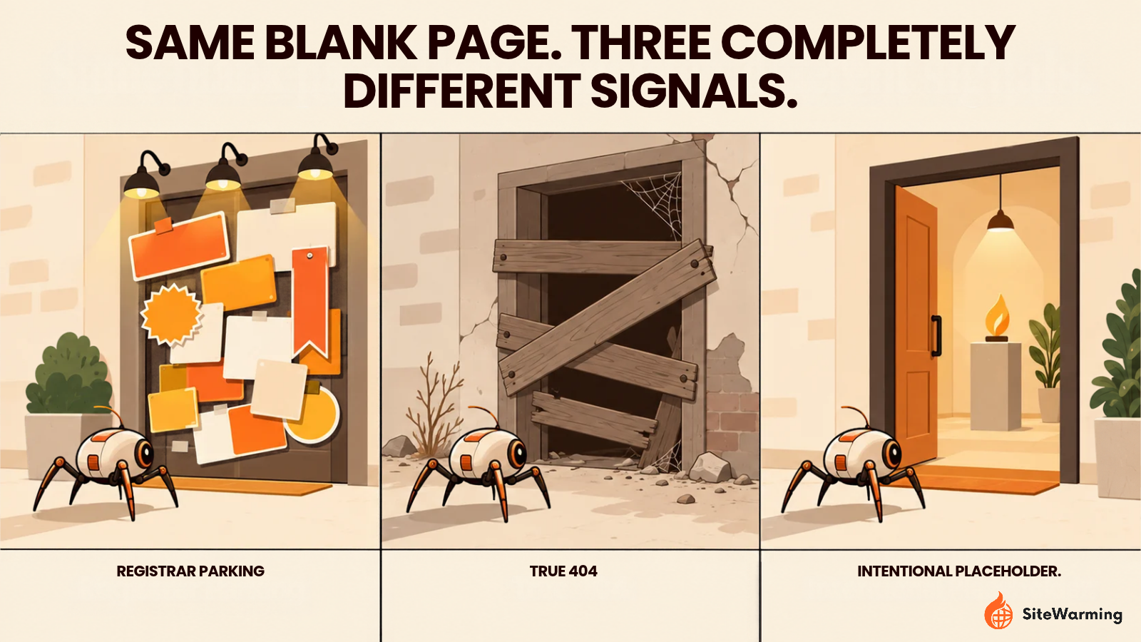 Domain Parking vs 404 vs Empty Site: What Each One Tells a Crawler