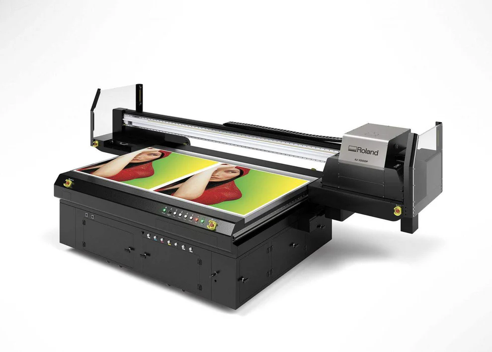 The Roland IU-1000F Flatbed Printer is perfect for printing high-quality graphics at high speeds directly onto substrates. 