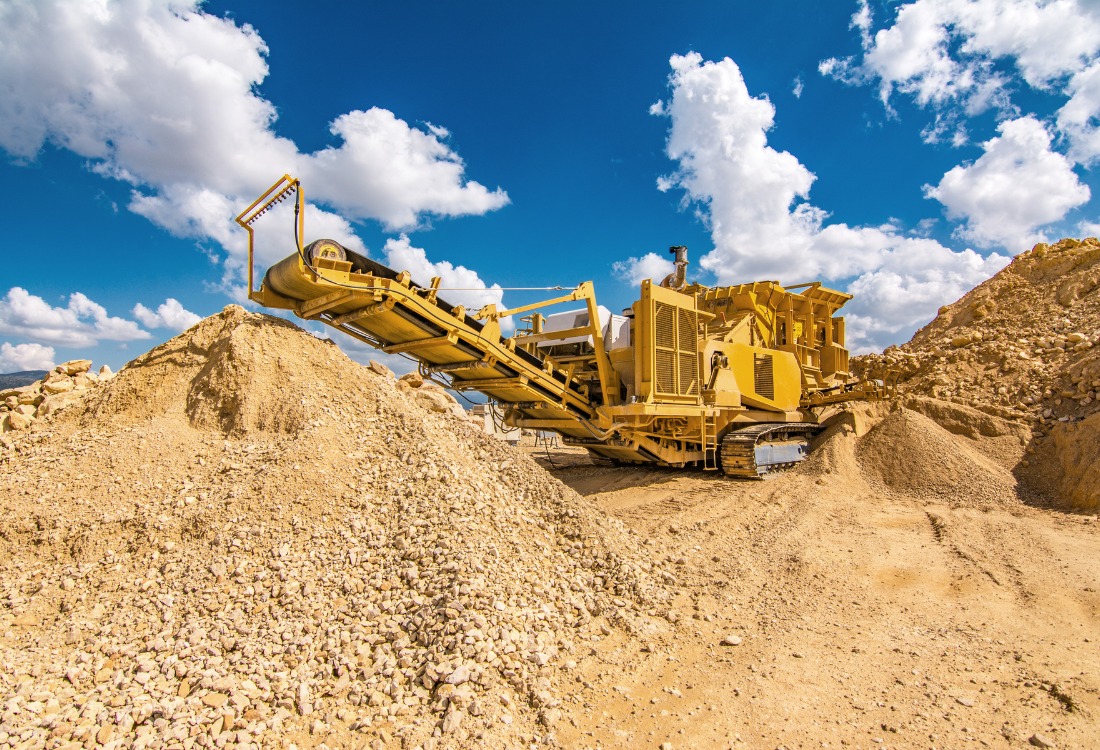Construction site that needs a high pressure misting systems for dust control for transproting quarry dust with a machine.  