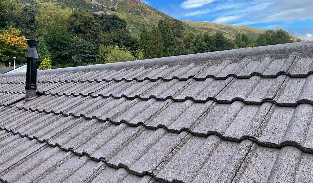 A freshly coated roof. 