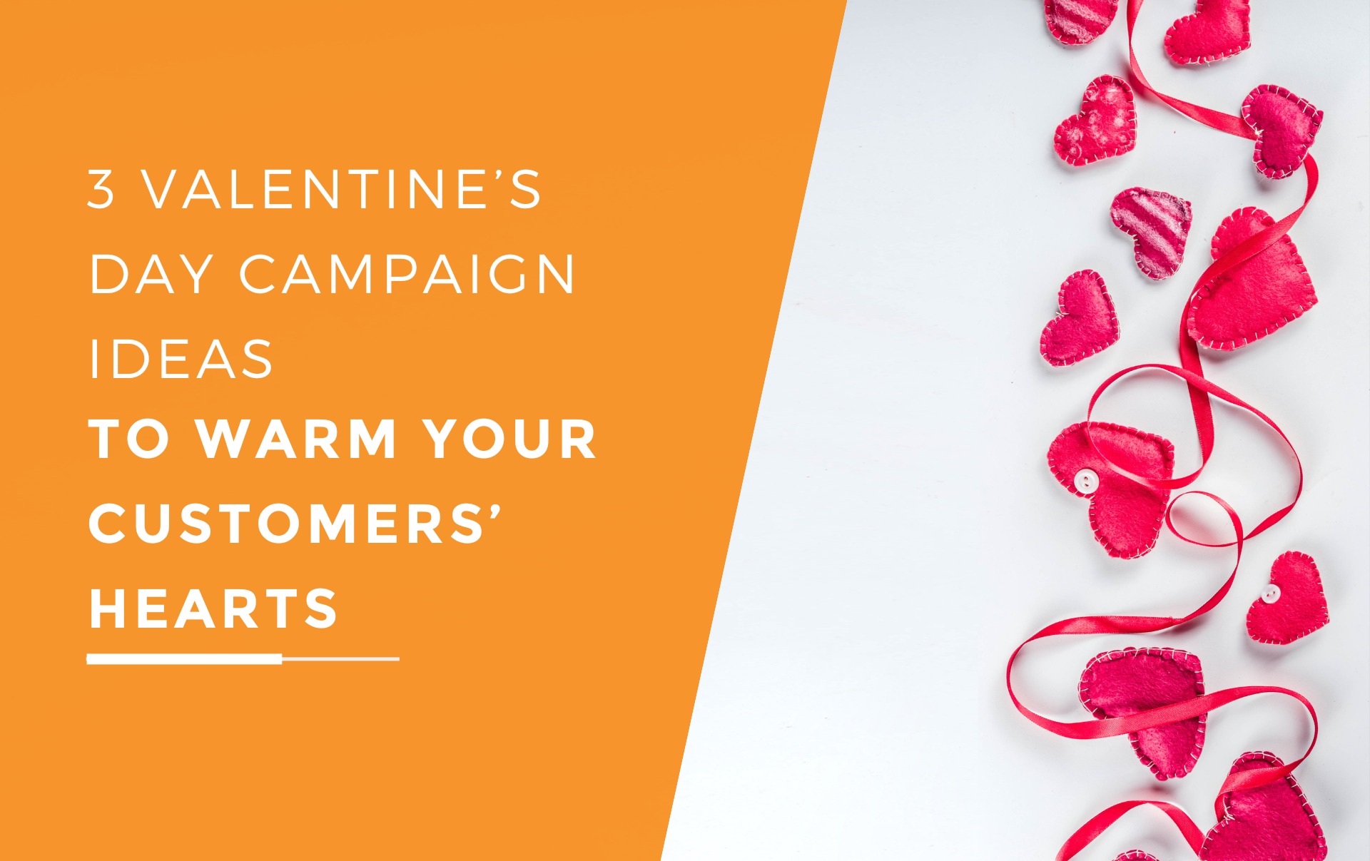 A string of pink hand stitched hearts to warm your ideal customer on valentines day.