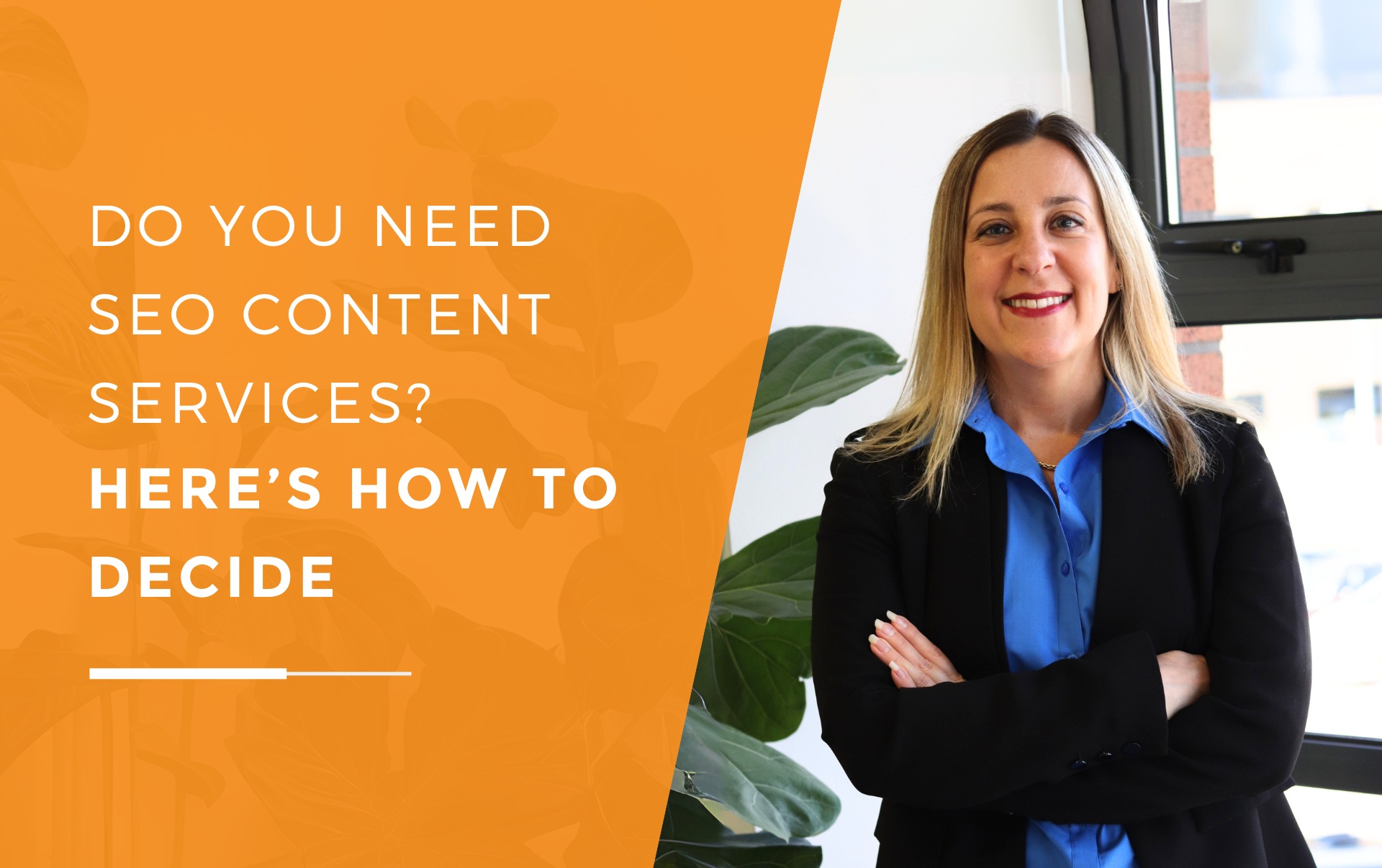 Leanne from JDR, a specialist in SEO Content Creation Services posing for a photo while smiling at the camera.