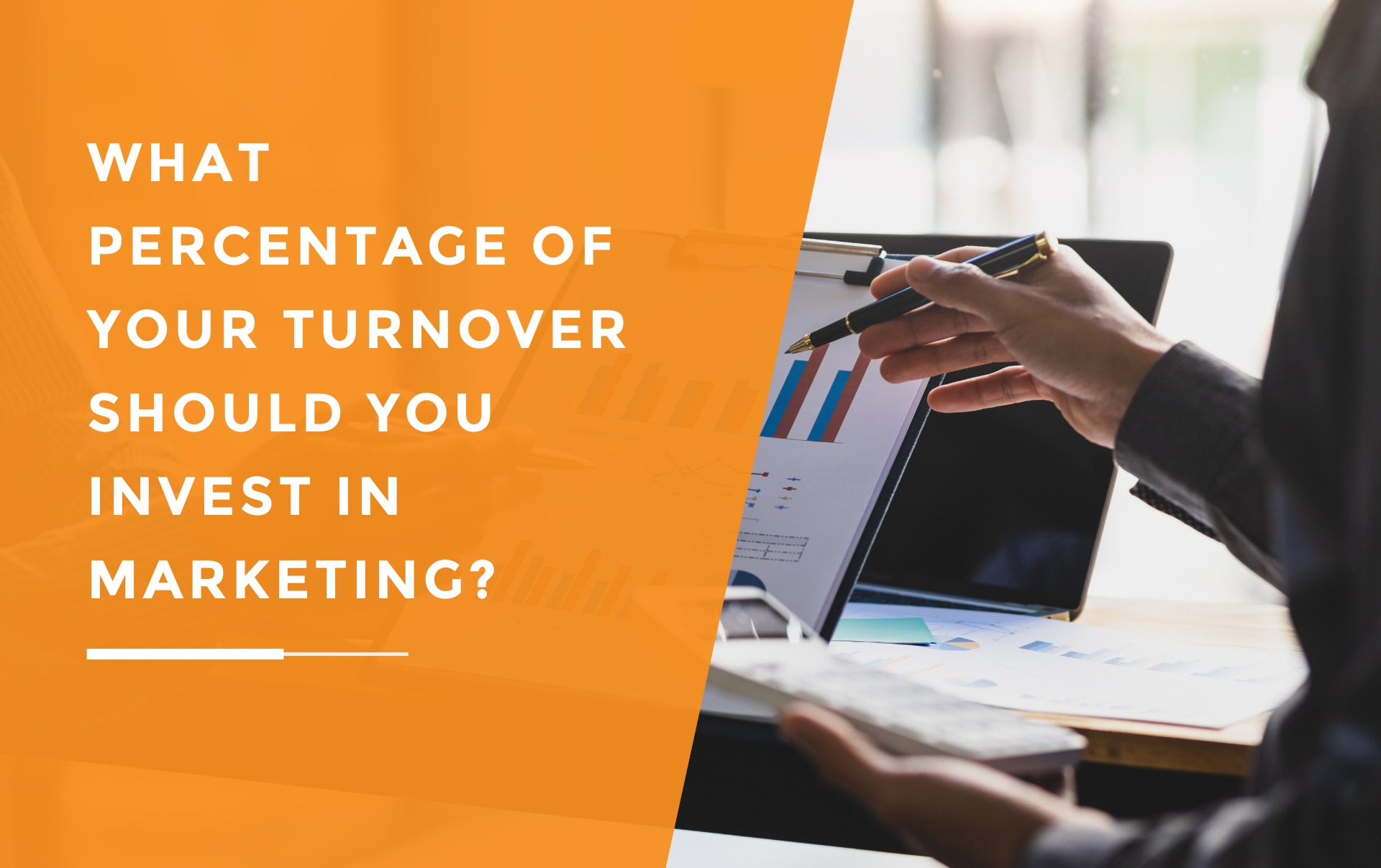 Two marketing managers discussing how much of their turnover to invest in marketing.