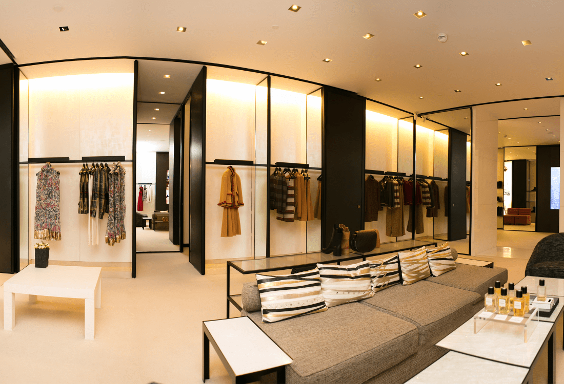 A retail shop where interior design has been done to encourage more sales opportunities for retailers.