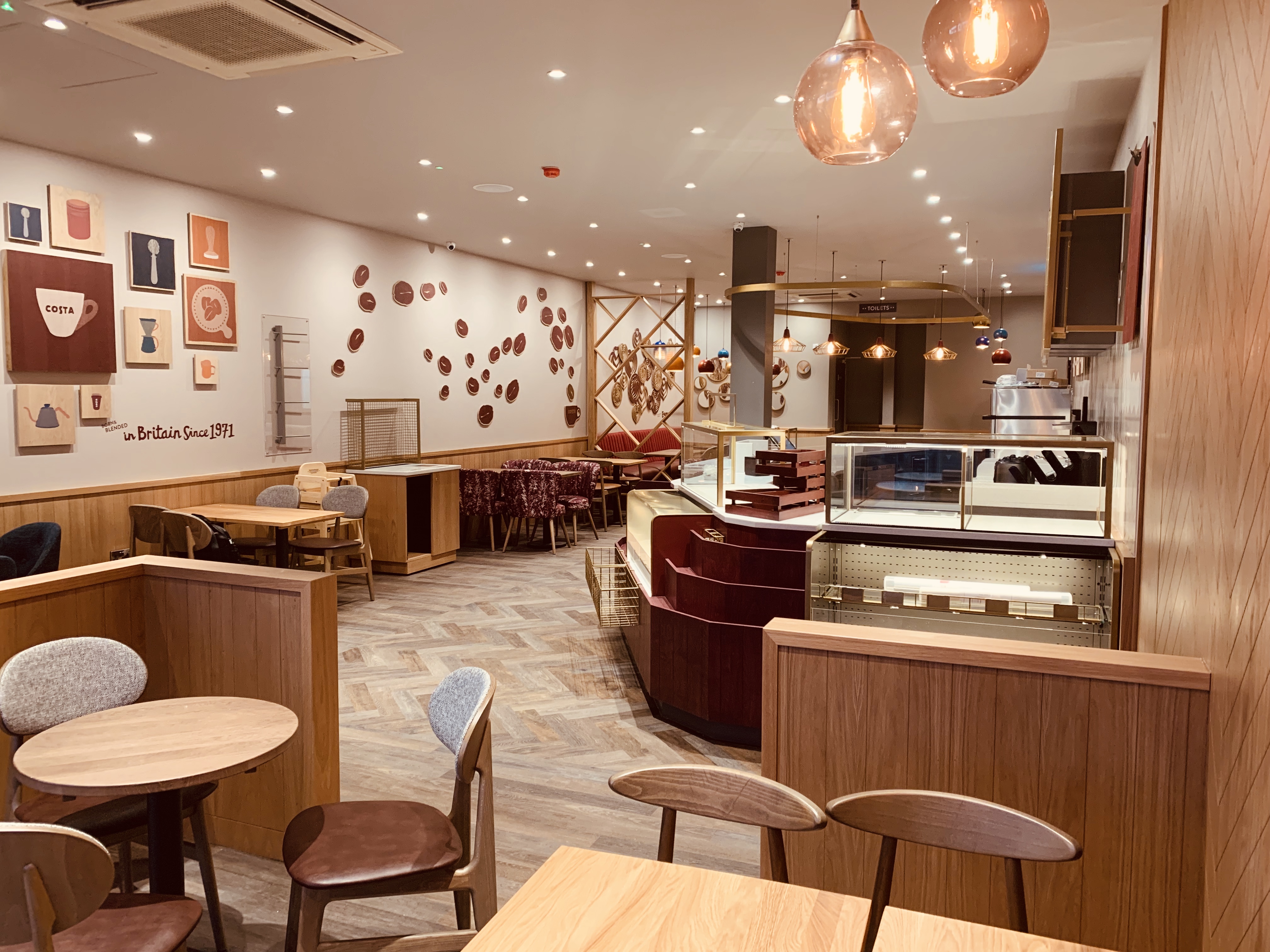A coffee shop with flexible interior design to ensure they are able to meet changing needs in the future.