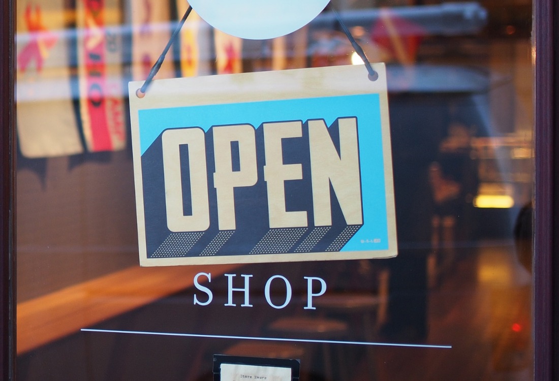 A new franchisee store that has gone through the building process steps before opening.