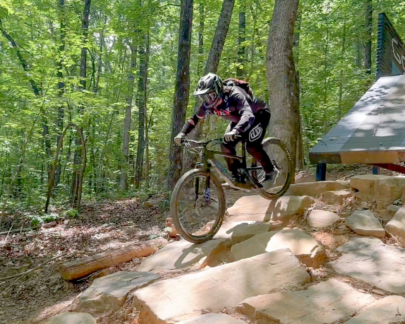The author at Ride Rock Creek Bike Park in North Carolina