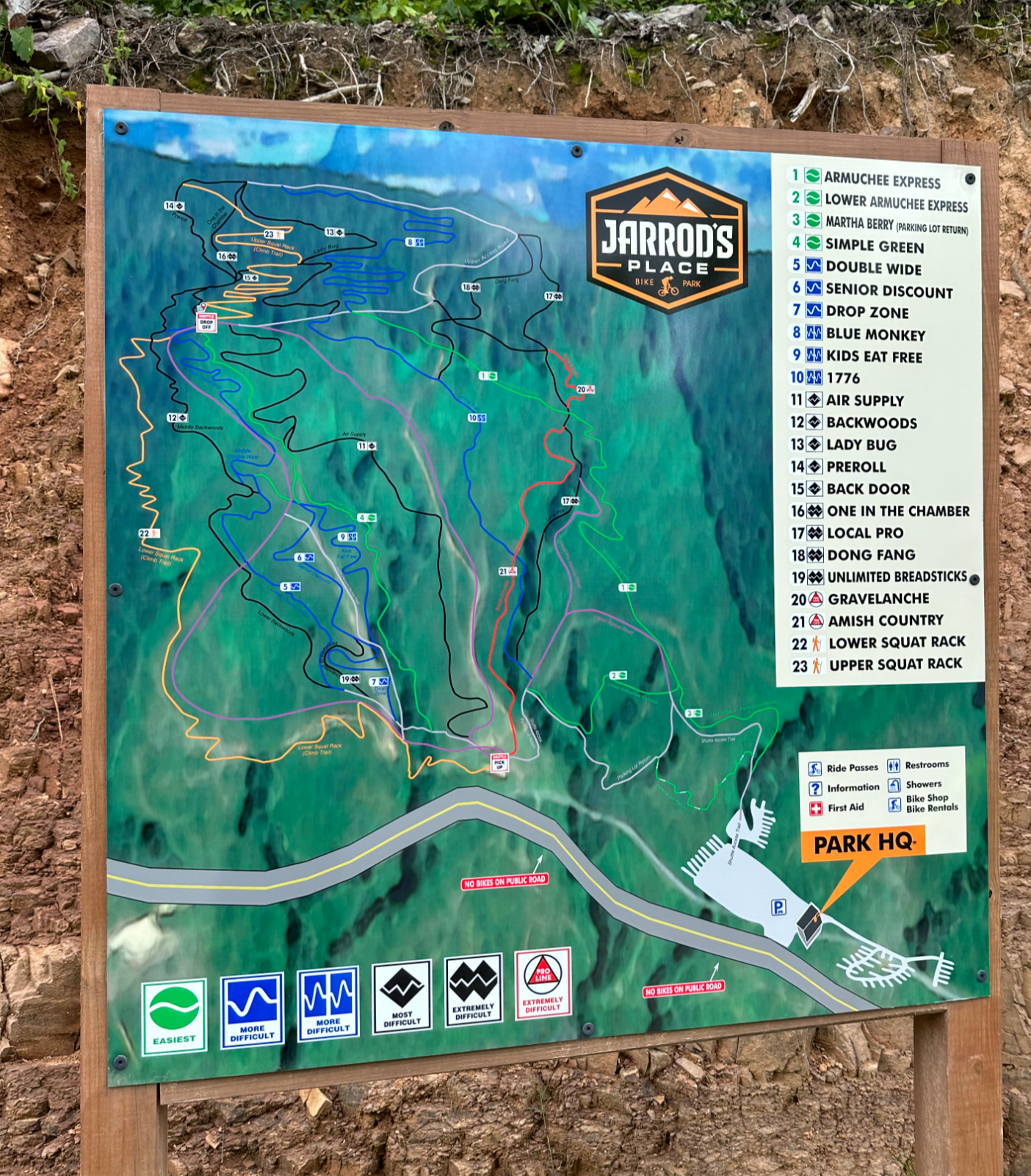 Jarod's Bike Park Trail Guide 