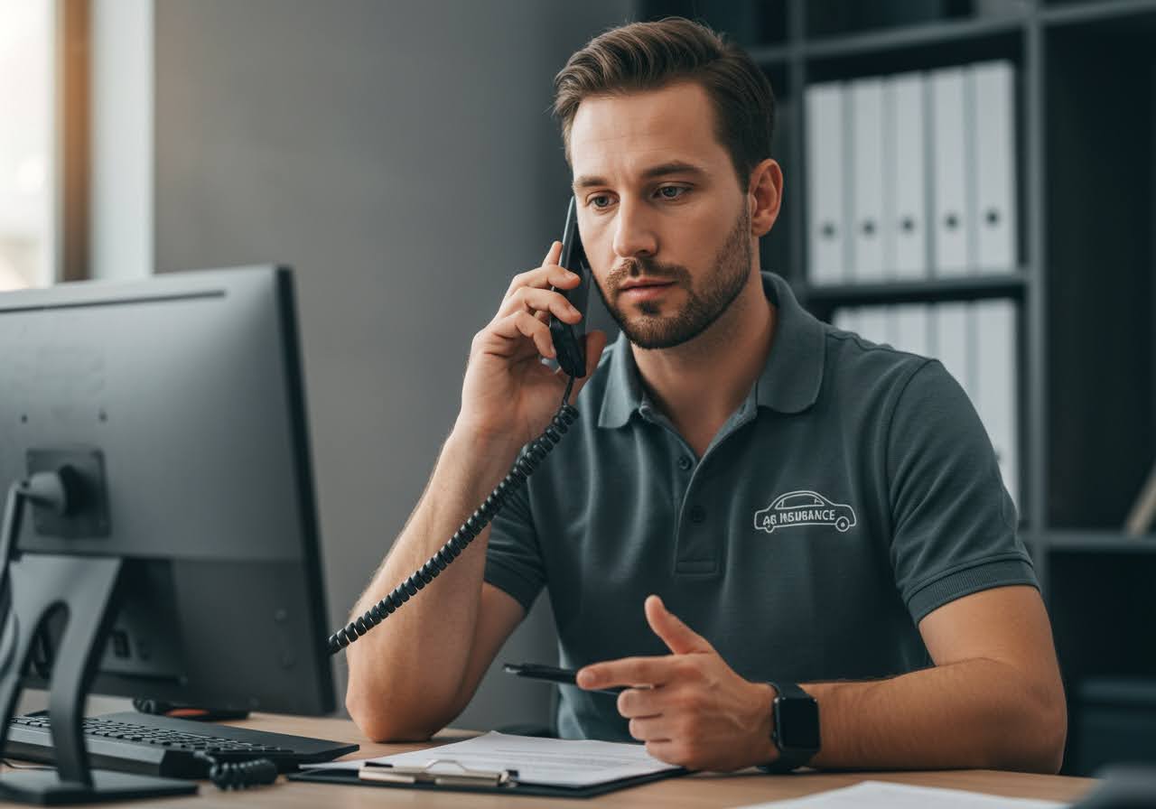 A client discussing their policy option with a specialist insurance broker.