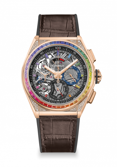 Zenith horloge: Zenith DEFY High Jewelry - 44 mm een kleurrijke vol ingelegde verschijning