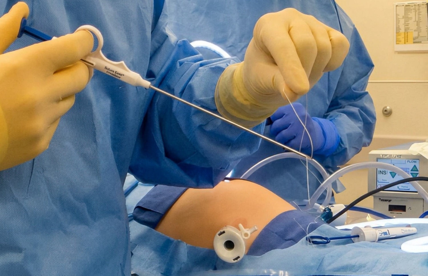robot-assisted surgery closure using suture ease crossbow