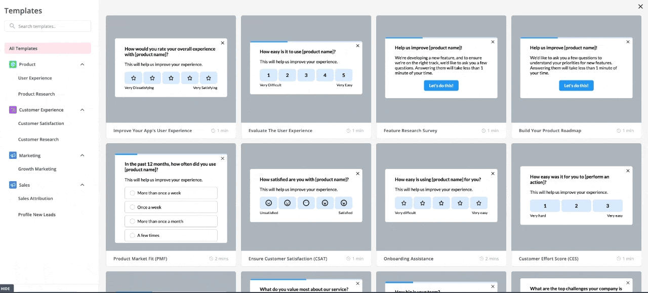userpilot survey library to use in omnichannel customer engagement