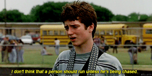 Person making an excuse for not running