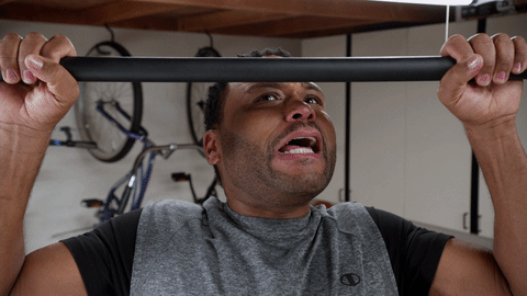 man struggling to exercise